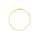 14K Gold Long Link Box Chain Bracelet