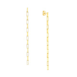 14K Gold Long Box Dangle Earrings