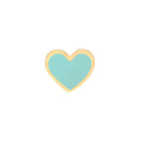 14K Gold Turquoise Enamel Heart Stud Earrings
