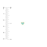 14K Gold Turquoise Enamel Heart Stud Earrings