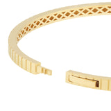 14K Gold Fluted Hinge Bangle Bracelet