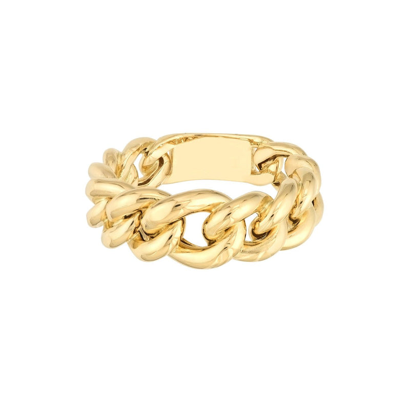 14K Gold Graduated Curb Link Band