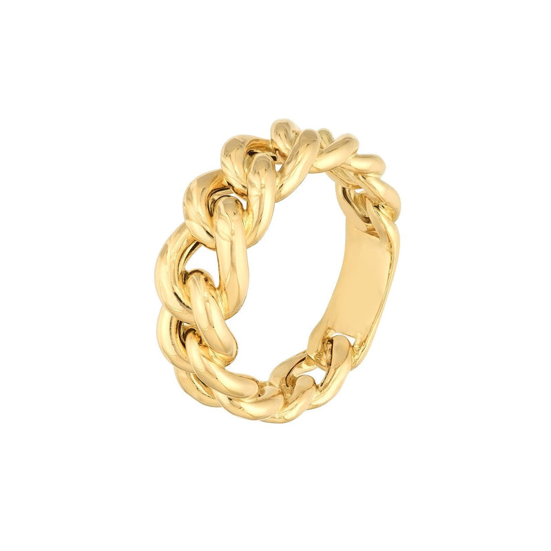 14K Gold Graduated Curb Link Band