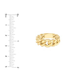 14K Gold Graduated Curb Link Band