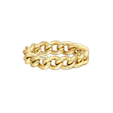 14K Gold Concave Curb Chain Ring