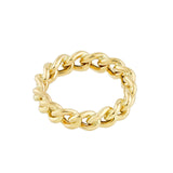 14K Gold Concave Curb Chain Ring