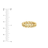 14K Gold Concave Curb Chain Ring