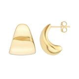 14K Gold Semi Hoop Earrings