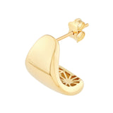 14K Gold Semi Hoop Earrings