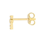 14K Gold Mini Diamond Cross Stud Earrings