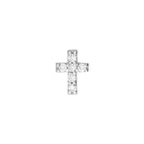 14K Gold Mini Diamond Cross Stud Earrings