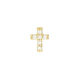 14K Gold Mini Diamond Cross Stud Earrings