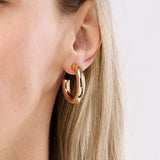 14K Gold 6MM Polished Hoop Earrings