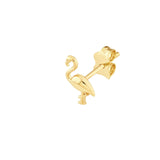 14K Gold Flamingo Stud Earrings