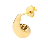 14K Gold Small Teardrop Dome Earrings