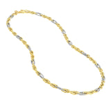 14K Two Tone Gold Mixed Rope Chain Necklace