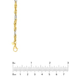 14K Two Tone Gold Mixed Rope Chain Necklace