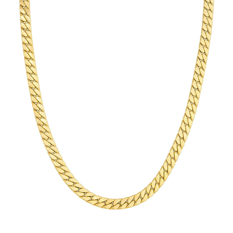 14K Gold Flat Curb Chain Necklace