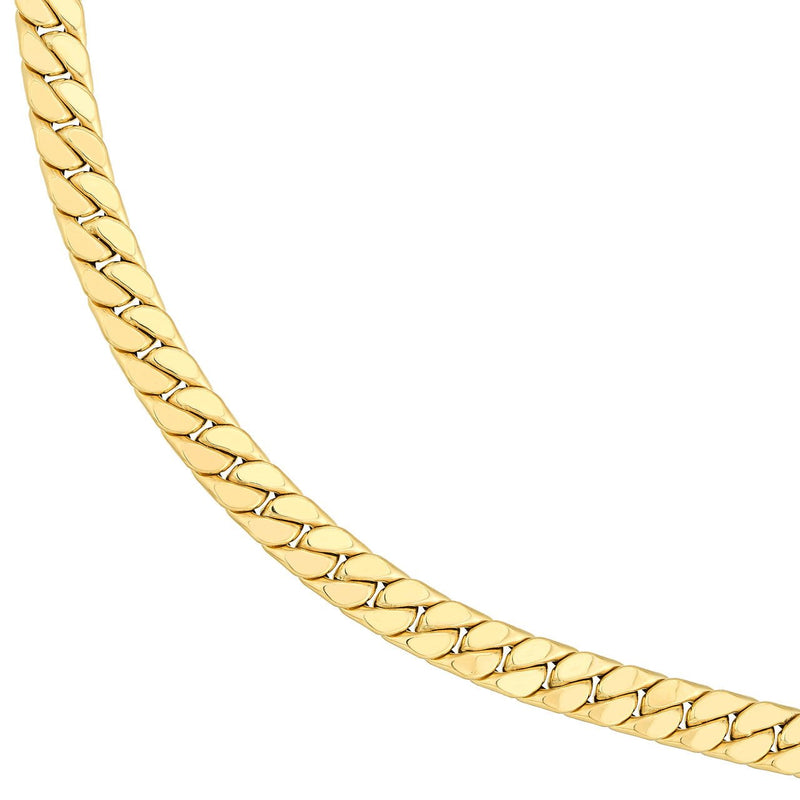 14K Gold Flat Curb Chain Necklace