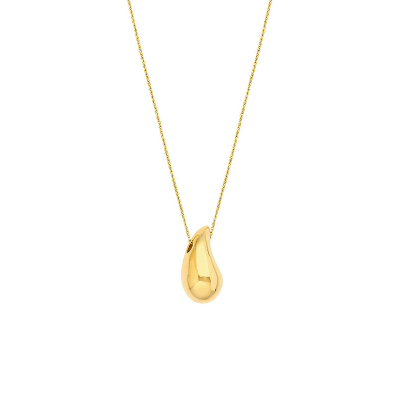 14K Gold Tear Drop Pendant Necklace