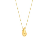 14K Gold Tear Drop Pendant Necklace
