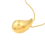 14K Gold Tear Drop Pendant Necklace
