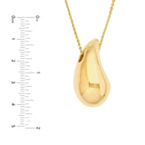 14K Gold Tear Drop Pendant Necklace