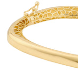 14K Gold Polished Semi Round Bangle