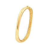 14K Gold Polished Semi Round Bangle