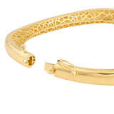 14K Gold Polished Semi Round Bangle