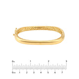 14K Gold Polished Semi Round Bangle