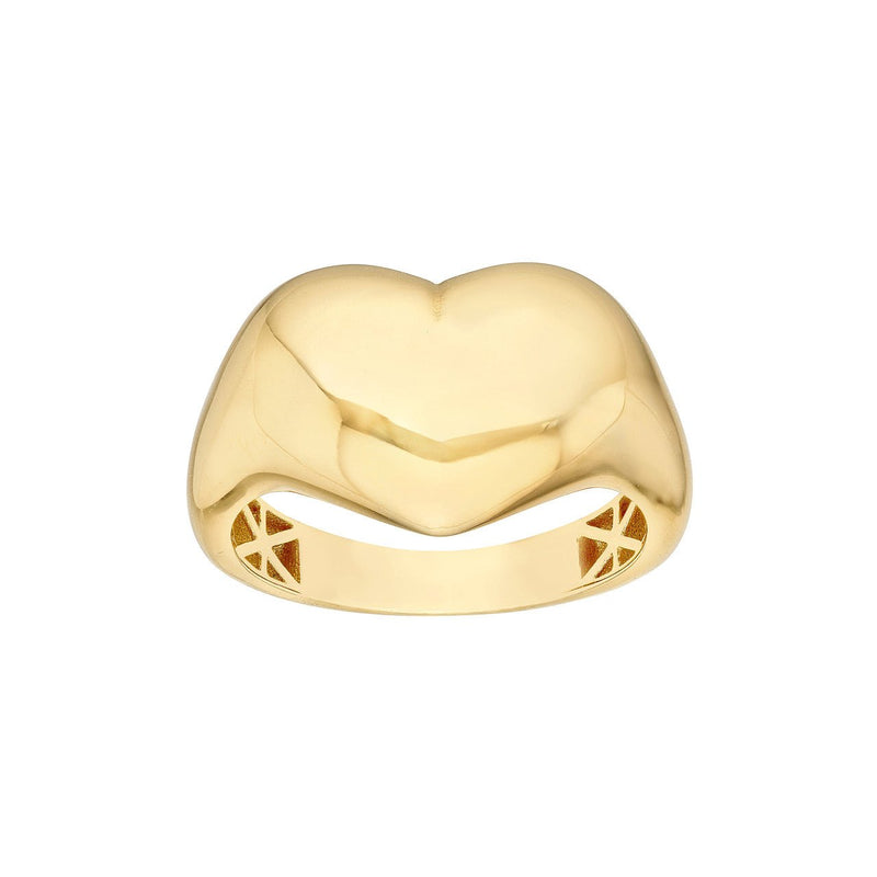 14K Gold Polished Puff Heart Ring