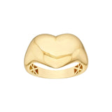 14K Gold Polished Puff Heart Ring