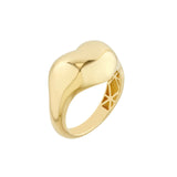 14K Gold Polished Puff Heart Ring
