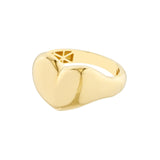 14K Gold Polished Puff Heart Ring
