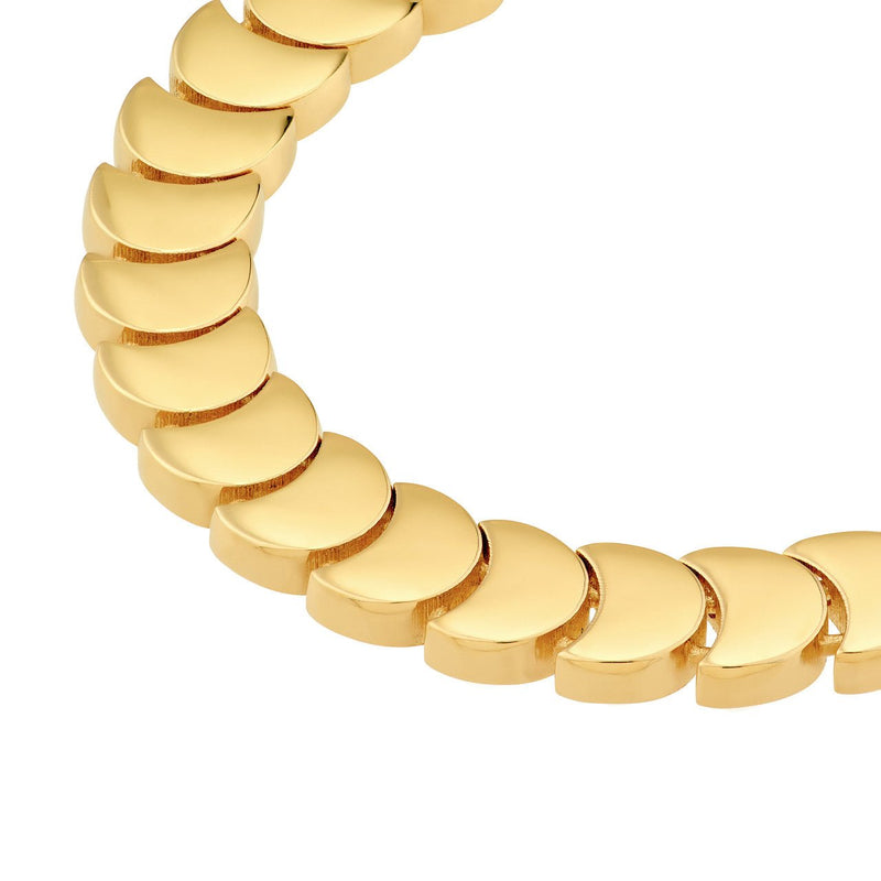 14K Gold Crescent Link Bracelet
