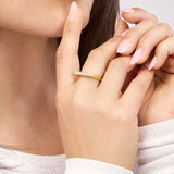 14K Gold Diamond Bar Ring