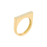 14K Gold Diamond Bar Ring