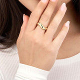 14K Gold Raised Swirl Band