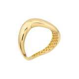 14K Gold Raised Swirl Band