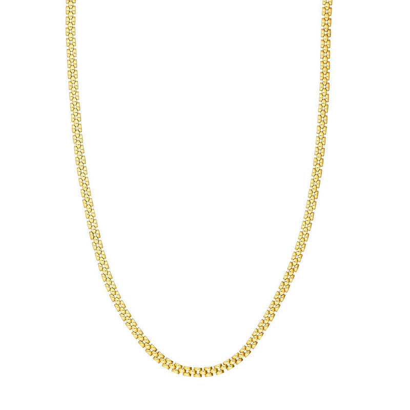 14K Gold Square 2+1 Link Chain Necklace
