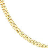 14K Gold Square 2+1 Link Chain Necklace