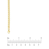 14K Gold Square 2+1 Link Chain Necklace