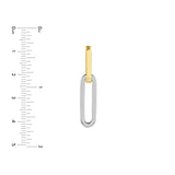 14K Two Tone Gold Paper Clip Drop Earrings