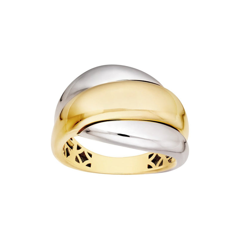 14K Two Tone Gold Rolling Twist Band