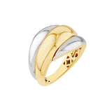 14K Two Tone Gold Rolling Twist Band
