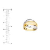 14K Two Tone Gold Rolling Twist Band