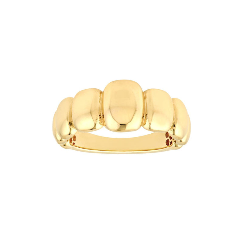 14K Gold Puffy Rectangle Band