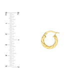 14K Gold 10MM Squared Twist Hoop Earrings