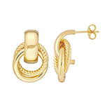 14K Gold Duo Linked Hoop Earrings